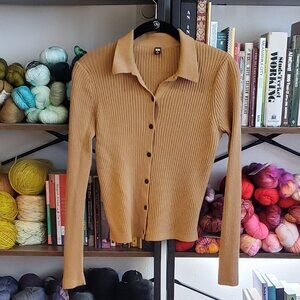 Uniqlo Extra Fine Merino Ribbed Polo Cardigan